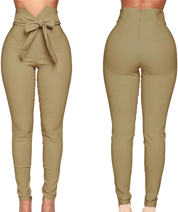 bowknot plain women's pencil pants