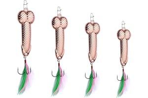 UAIAGM Gag Fishing Lures Set Metal Luminous Sequin Spoons Funny Top Water Bass Fishing Lures Fishermen Gear Spinner Baits Freshwater Saltwater Equipment Fishing Hook for Fishing Lover Men