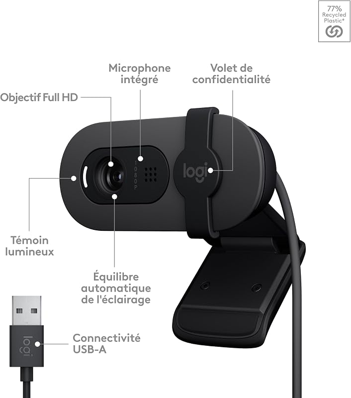 Brio 100 webcam Full HD pour réunions/streaming