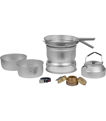 Réchaude Camping Trangia 27-1 UL – Pour 1 à 2 Personnes, Brûleur à Gaz Inclus, Fabrication Suédoise