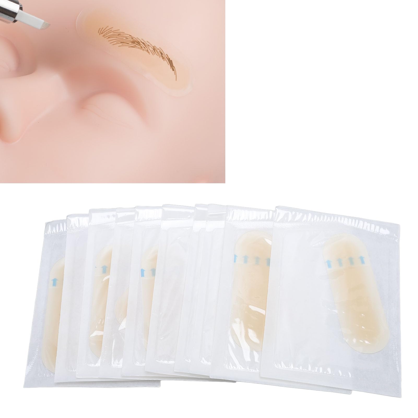 Photo 1 of 20PCS Light Skin Color Transfer Eyebrow Skin Sticker, Practice Makeup Eyebrow Stencil Stickers for Beauty Salon, Disposable for Sanitation and Security
