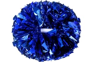 Lovecheer 2PCS/6PCS Metallic Pom Poms Cheerleading with Baton Handle Cheer Pompoms for Kids Adults Team Sports Spirit Party Cheering