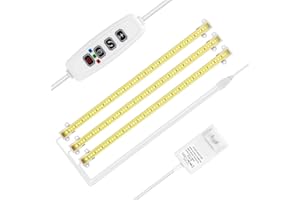 Mosthink LED Plant Grow Light Strips, Full Spectrum for Indoor Plants with Auto ON & Off Timer,10 Dimmable Levels, 36W Sunlike Grow Lamp for Seedlings Hydroponics,3 Pack (16 Inches)