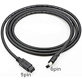 FireWire 800 Cable(6ft) - IEEE 1394b 9pin to 6pin Male to Male Firewire Cord for Mac Pro, MacBook Pro, Mac Mini, iMac PC,Digi