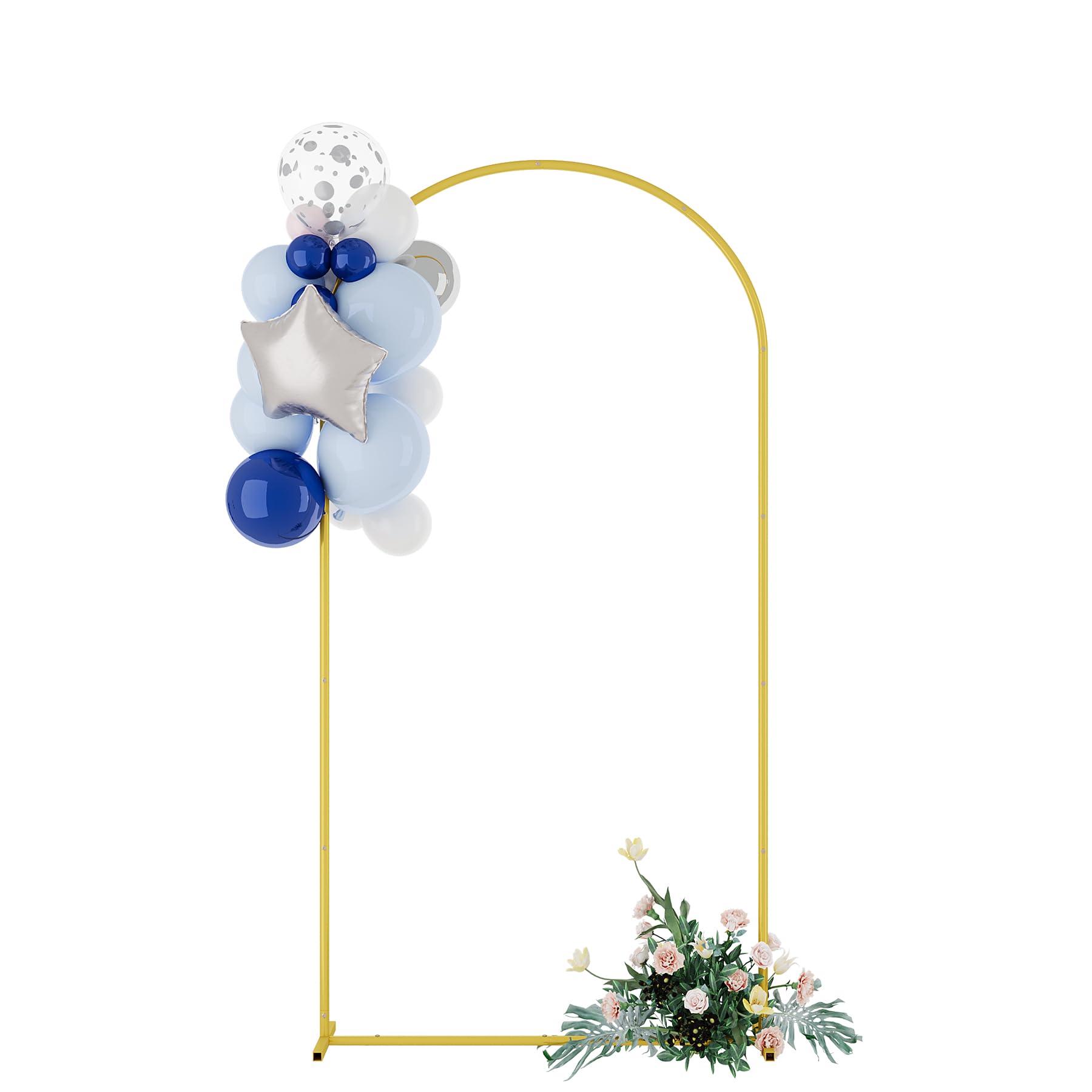 Photo 1 of UDEAR 6.6FT Metal Arch Backdrop Stand,for Wedding Backgrounds Climbing Plants Event Decorations Outdoor Ceremonies,Gold