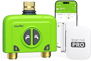 RAINPOINT WiFi Water Timer for Garden Hose, 2 Zone WiFi Sprinkler Controller, Smart Hose Timer Valve, Automatic Drip Irrigati