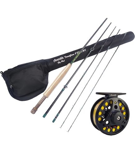 adamsbuilt mmh fly rod and reel combo Tailwater Double with Pouch (2-Piece), 60-Inch, Green : Sports & Outdoors crappie bodies Shakespeare Carp Reel Shakespeare this fly fishing reel Size:10