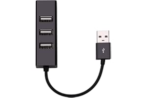 Apoi USB Port Splitter 4 Port Compact Portable High Speed USB 2.0 Data Hub for Windows MacBook Mac Pro Mac Surface Pro XPS Notebook PC and More - Black