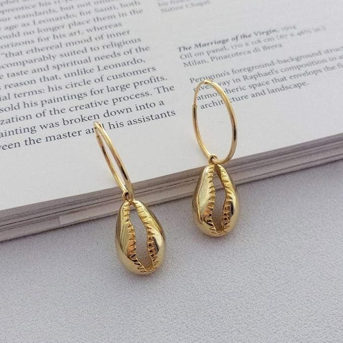 QiongXi Pendiente Para La Oreja S925 Pendientes De Perlas De Concha De