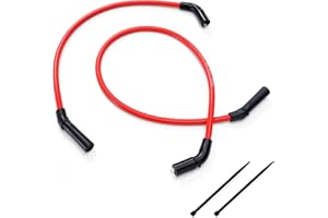 Spark Plug Wires Compatible with Harley H-D FLT FLHT FLHR FLTR 2009-2015, Thickness 10mm, Red Color