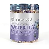 Premium Water Lily Whole Flower, Organic Loose Leaf Tea, Natural Dried Edible Flowers Herbal Tea Drink for Relaxation & Improved Sleep 1 oz (28.35g). (Petals and Stamens)