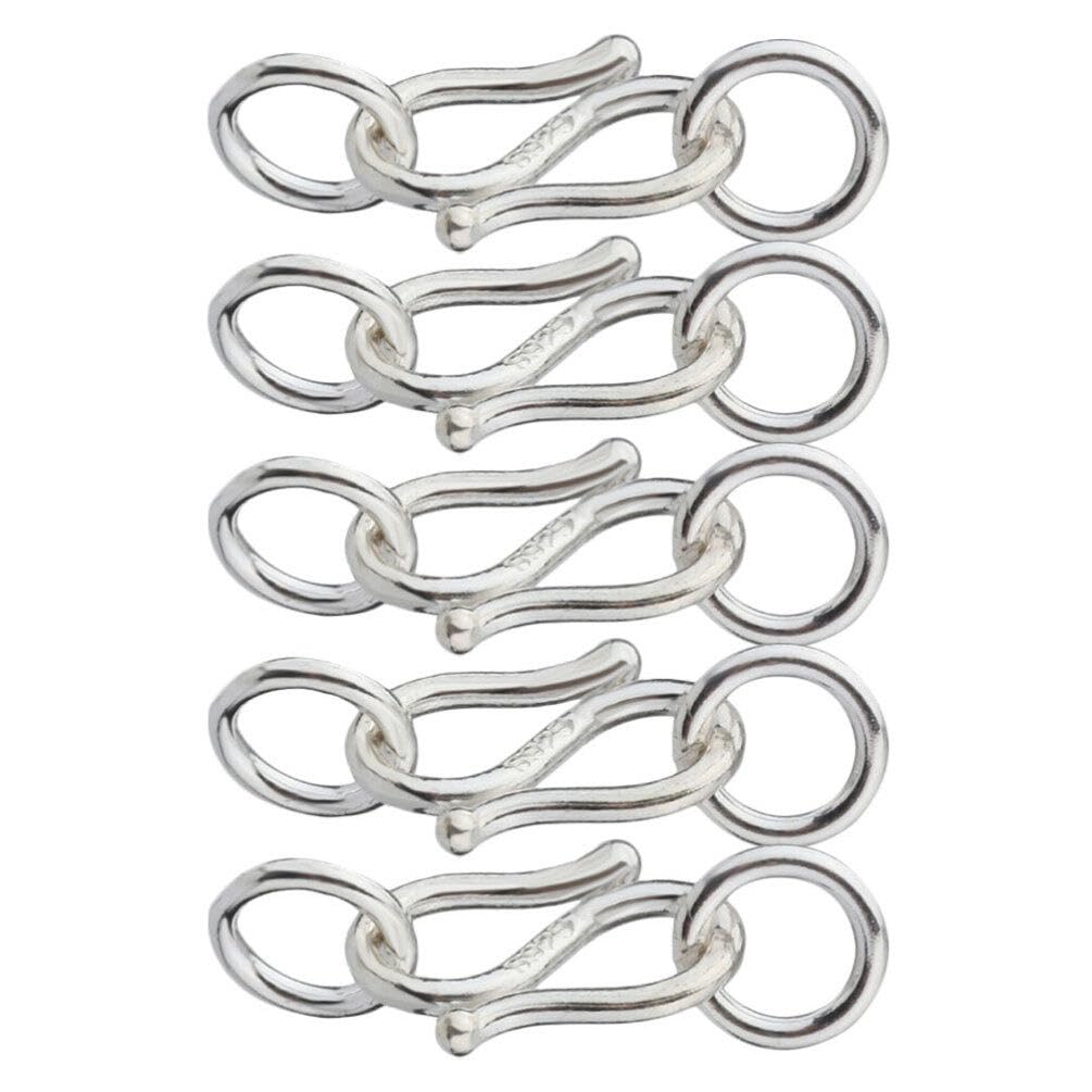 Milisten 925 Sterling Silver S Hook Toggle Clasps with Double Rings for DIY Jewelry Making Bracelet Necklace Connectors Lightweight and Versatile