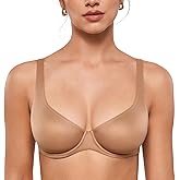 INLYRIC Women's Mesh Balconette Bra Sexy Demi Supportive Comfortable Seamless Underwire Unlined Sheer Bras