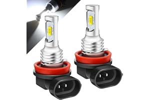 HONLEEX DC/AC 9-36V H8 H11 LED Fog Light Bulbs,Xenon White 6000K 10W 1800LM H16 H11LL H8LL H1155 LED Fog Light Bulbs,Non-pola