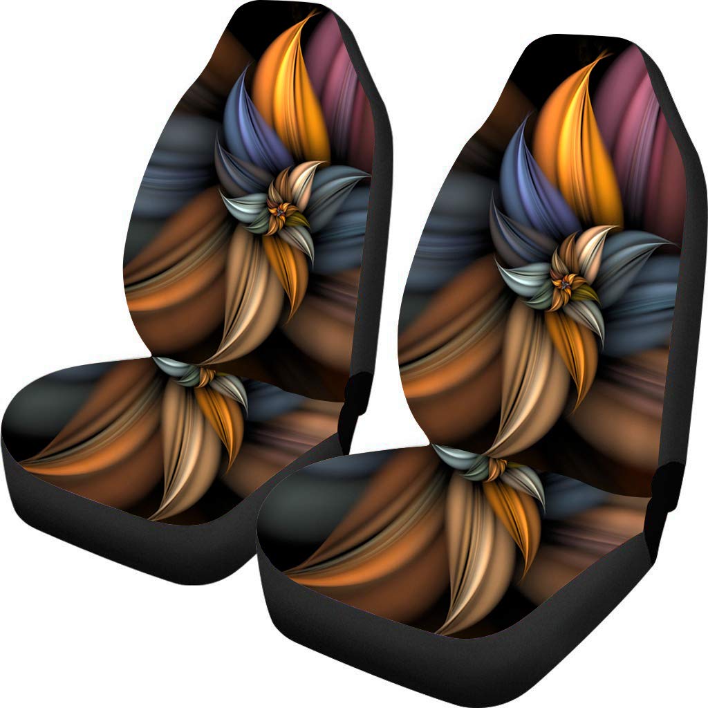 Photo 1 of TOADDMOS 3D Colorful Floral Print Auto Car Seat Covers Front Seats Only 2 PCS for Women Ladies,Universal Car Interior Accessories Decoration