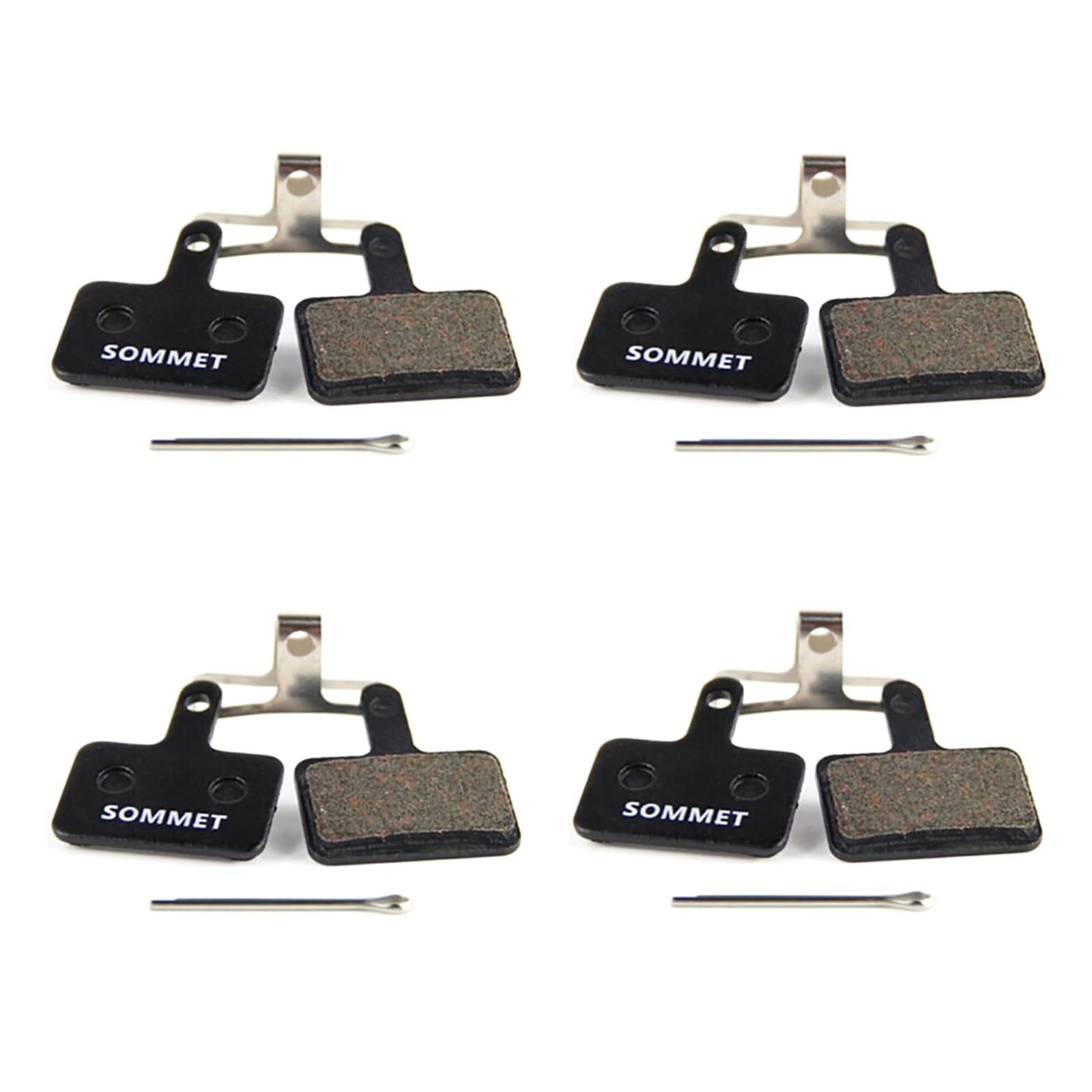 SOMMET 4 pairs Resin and Semi-Metallic Disc Brake Pads fit for Shimano M355 M375 M395 M415 M416 M445 M446 M447 M465 M475 M485 M486 M510 M515 M525 M575 Tektro Orion Auriga Pro