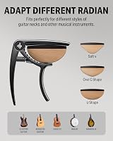 Donner DC-2 Guitar Capo for Acoustic/Electric Ukulele Banjo with Picks Black view 6