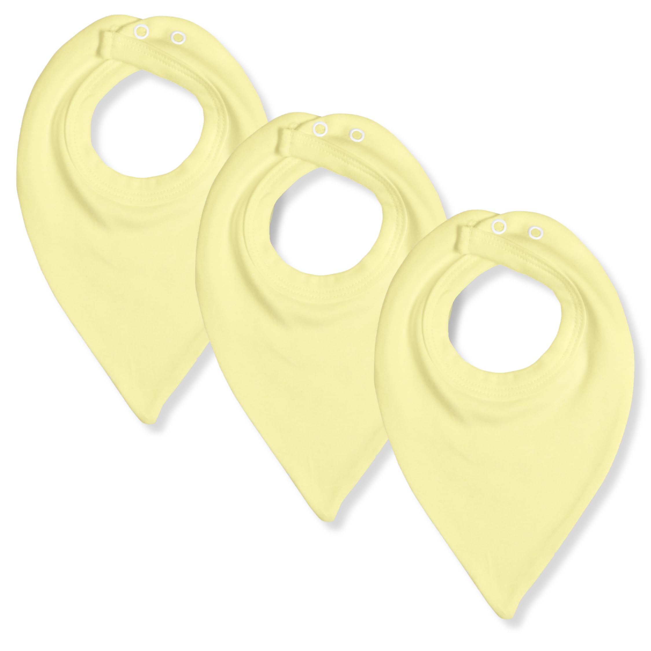 Baban Baby Bibs 3 Pack, Dribble Bibs For Baby Boys & Girls 0-6 Months, Newborn Teething Bib, Made In Britain, 100% Cotton Bandana Bib Lemon
