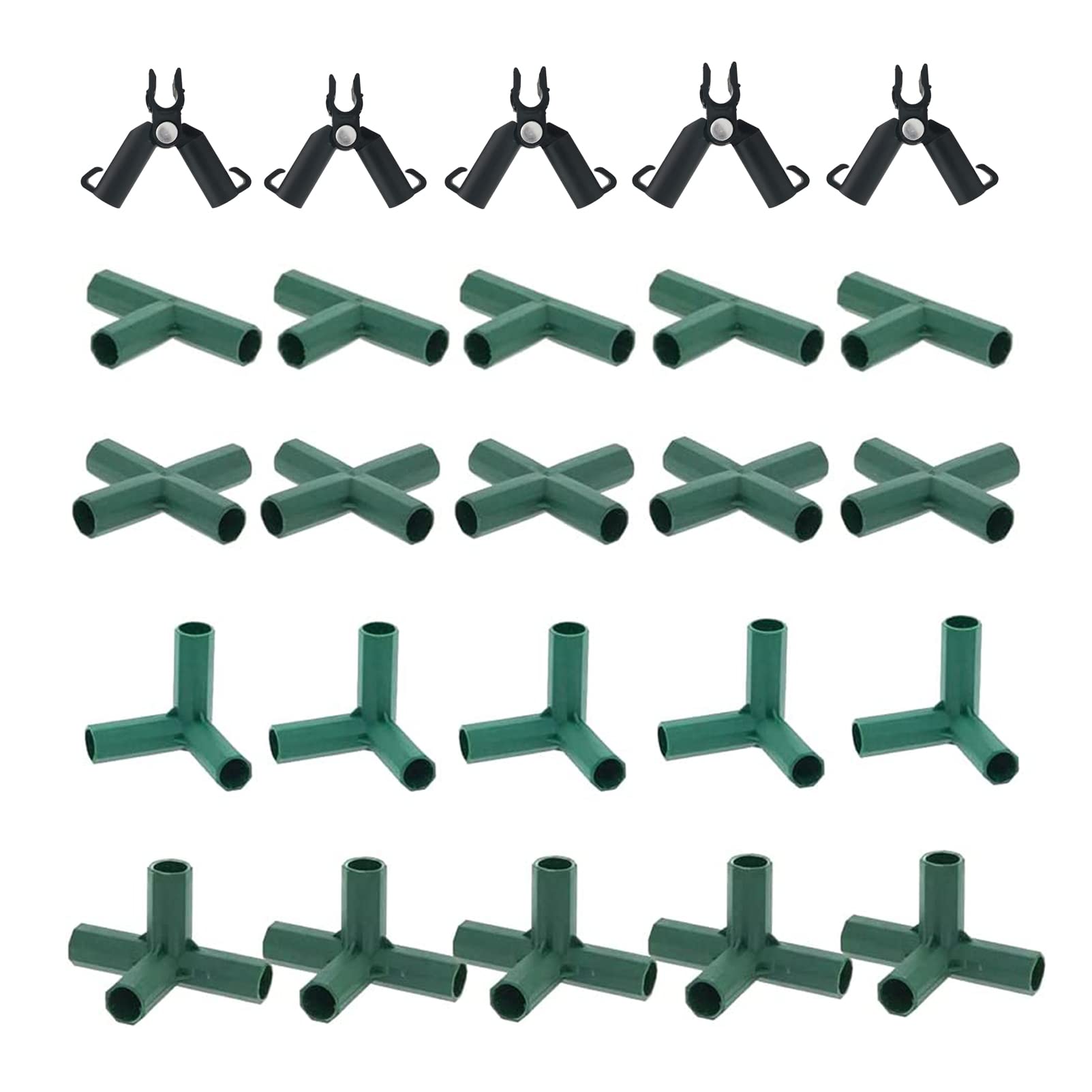 Plant Trellis Cane Connector Clip Set Universal Garden Plastic Connector Stakes Connecting Joint Clips Tube Support for Garden Orchard Tomato Cage Climbing Rattan Stent (25 Pieces 16mm/0.63inch)