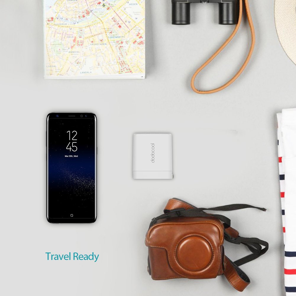 USB Wall Charger, dodocool 2-Port 4.8A Charger Adapter with Quick Charge 3.0 and Charge Protection, Foldable Plug Compatible for iPhone, Samsung, Huawei, Kindle, MP3, Speaker and More(Upgrade Model)