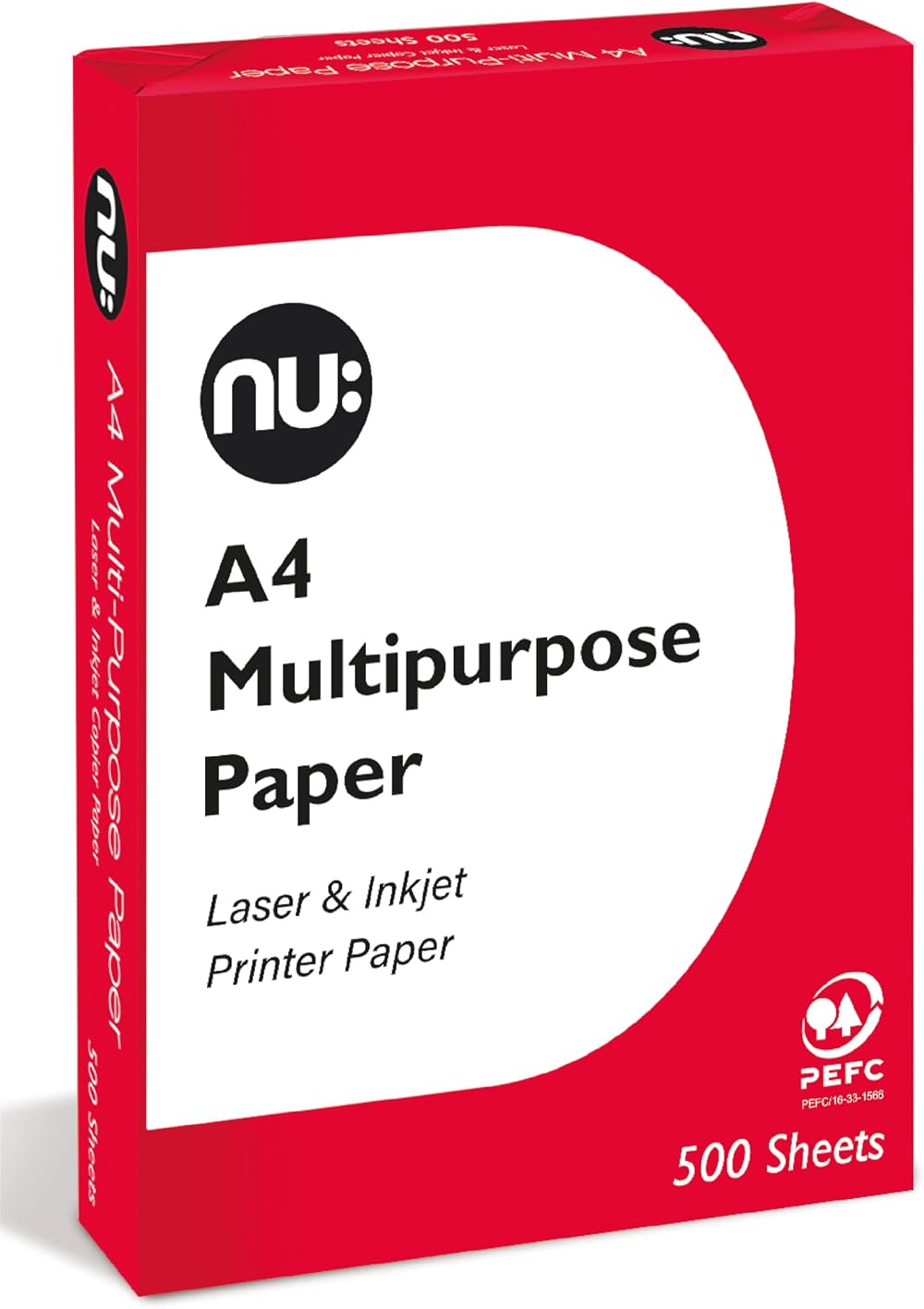 nu: A4 Multi-Purpose Paper 500 Sheets White Smooth for Inkjet Laser Copier