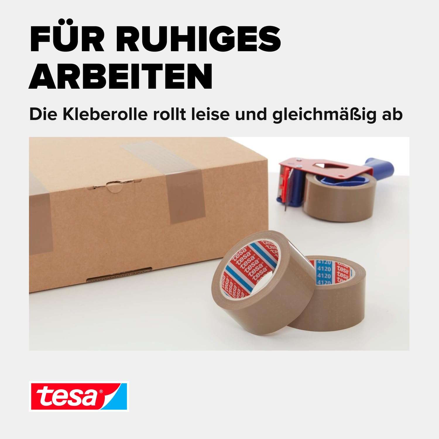 tesa Paketband-Abroller und tesapack Paketbänder im Set - 2 x hochwertiges Packband inklusive 1 Abroller - Transparent - 66 m x 50 mm 5
