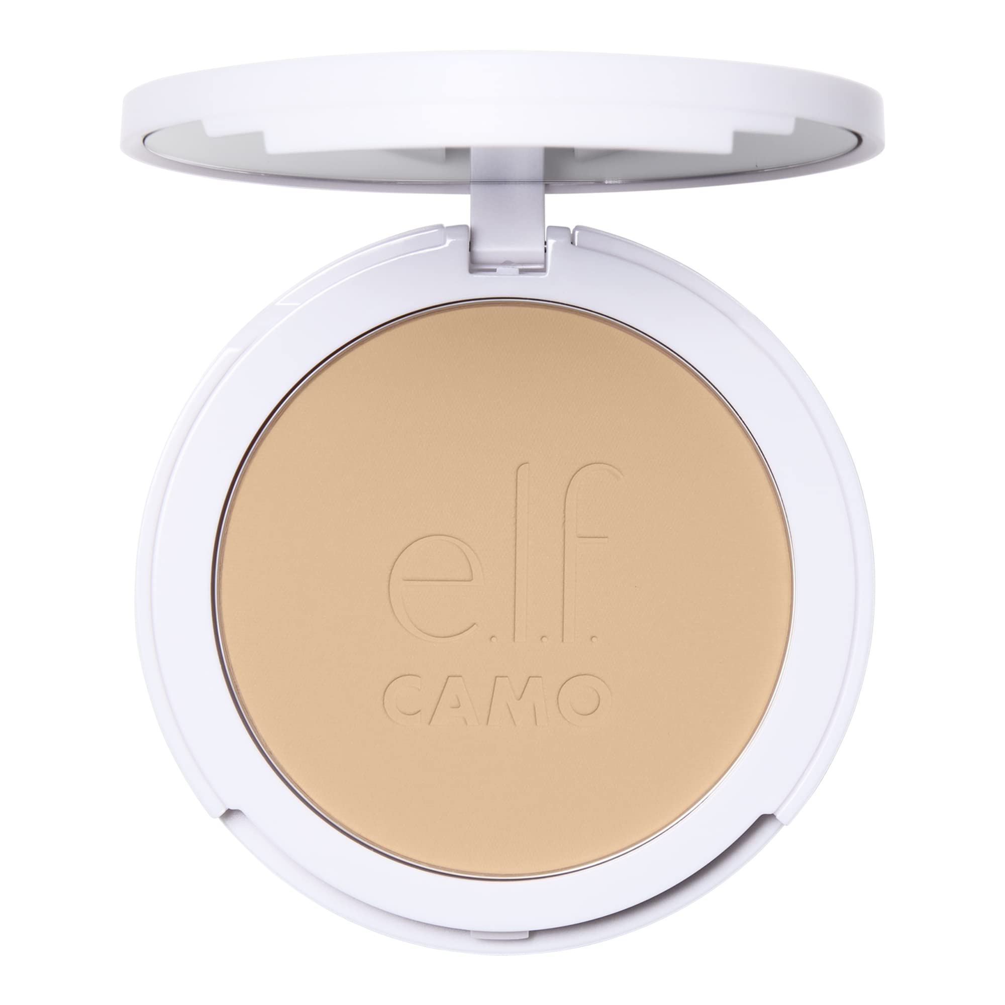 e.l.f. Camo Powder Foundation, Lightweight, Primer-Infused Buildable & Long-Lasting Medium-to-Full Coverage Foundation, Light 240 W, 8 g (Pack of 1)