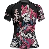 RASHNINJA Samurai Women's Short Sleeve Rash Guard Compression Shirt MMA BJJ Grappling Jiu Jitsu