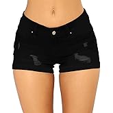 Govc Women Casual Summer Mid Waist Stretchy Denim Jean Shorts Junior Short Jeans