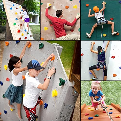 Beauenty 10 Pcs Rock Climbing Holds For Kids Set,Rock Climbing Holds,Climbing Wall,Climbing For Adult Indoor And Outdoor Play Accessories,With Mounting Hardware,Home Playground Climbing Wall Grip Kits