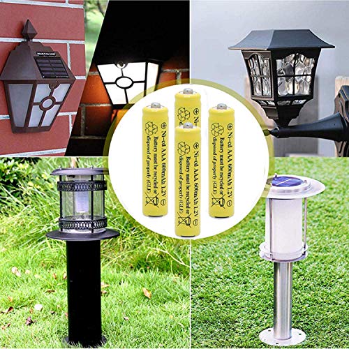 QBLPOWER 1.2v AAA NiCd 600mAh Triple A Rechargeable Battery Cell for Solar Lights Garden Lamp