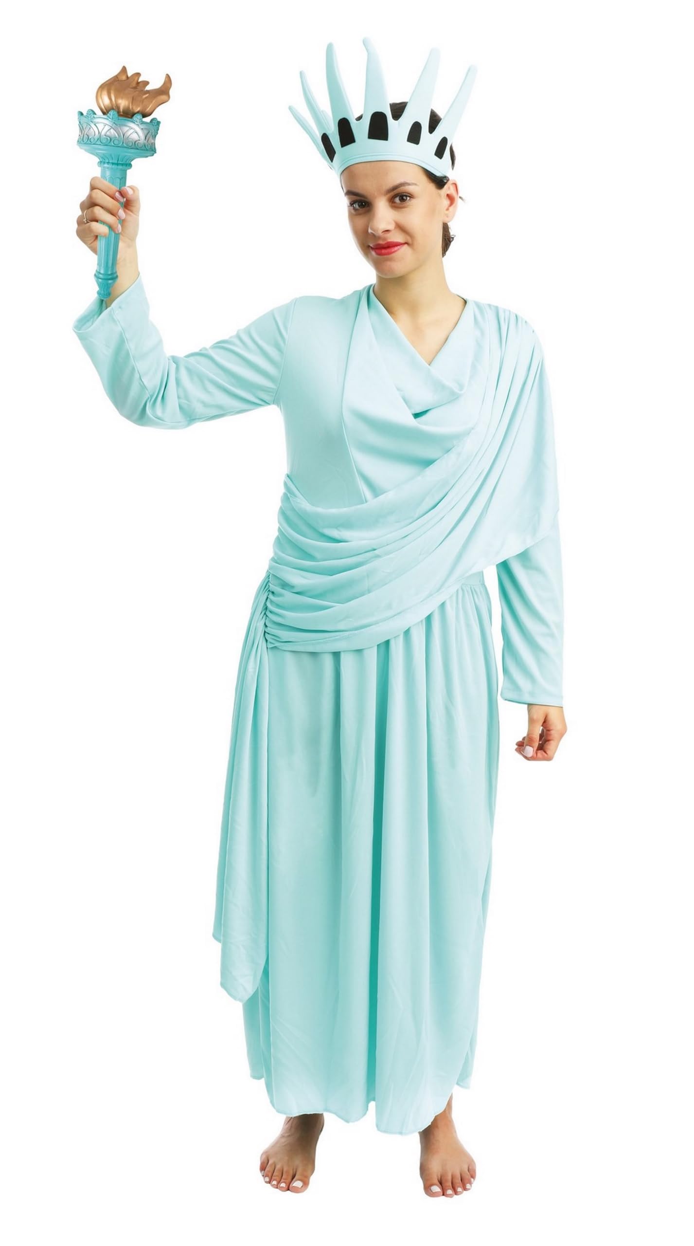 P'tit Clown - 21173 - Women's Status of Liberty Costume - Perfect for Carnival and Theme Parties - Polyester - L/XL