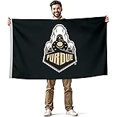 Purdue Boilermakers College Sports Printed Flag - NCAA Licensed - Nylon - School Banner (Black, Gold, White) (3' x 5')