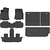 HAFIDI Floor Mats & Cargo Liner for Subaru Ascent 2019-2025 2026 7/8 Passenger with Backrest Mat, All Weather Automotive Floor Liners Custom Fit Full Set Accessories-Black