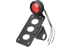 Amazicha 1" Motorcycle LED Tail Brake Light with Bracket, IP67 Waterproof Motorcycle Side Mount License Plate Rear Light Compatible for Harley Sporster Bobber Chopper Yamaha Suzuki Honda Kawasaki