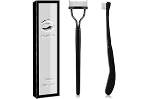 Corconess Eyelash Comb, 2PCS Eyelash Separator Tool Lash Comb Lash Separator With Cover For Girls Women Eye Makeup Brushes Separator Mascara Applicator Tools With Metal Teeth