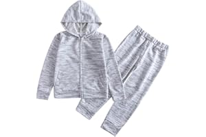 Monvecle Little to Big Girls Full Zip Hoodie Tracksuit Sweatshirt Top + Elastic Band Sweatpant Jogger Sets