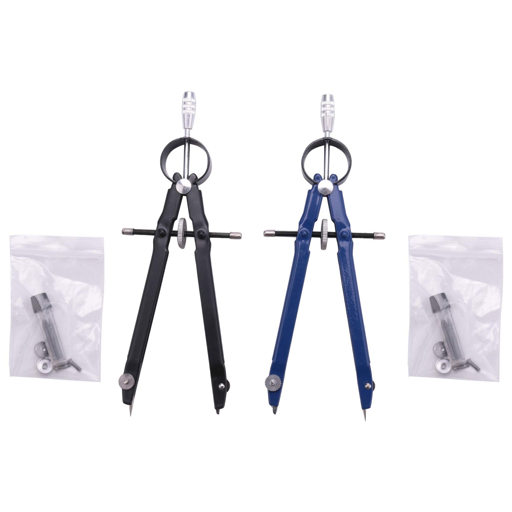 Dciustfhe Professional Compass with Lock, Compass for Geometry, 6inch Spring Bow Compass, Precision Compass Math, Drafting Compass, Compass Drawing (2 Pack)