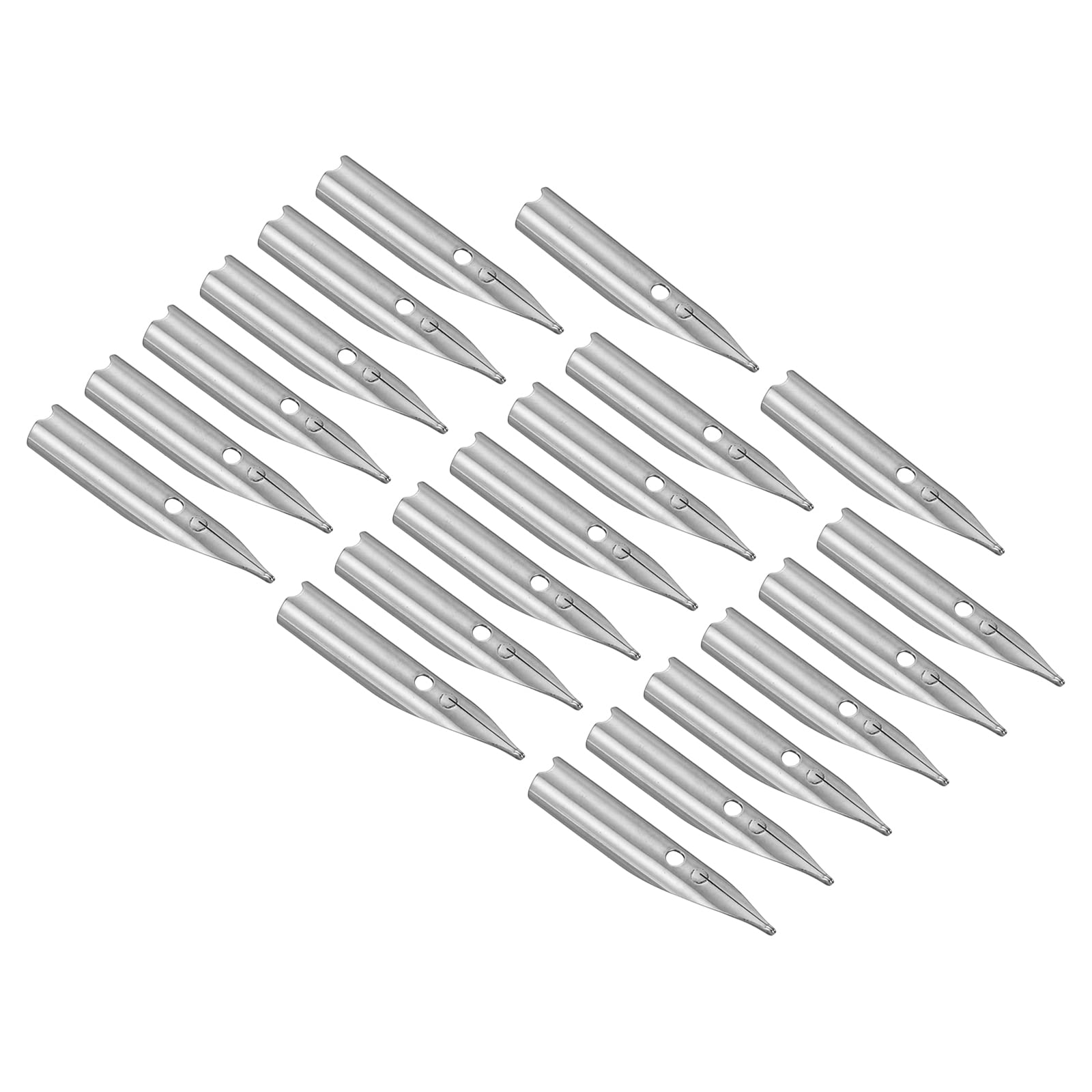 PATIKIL 0.45mm Line Width Fountain Pen Nib Replacement, 20 Pack 304 Stainless Steel Ink Dip Calligraphy Pen Nib for Drawing Writing, Silver