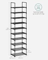 SONGMICS 10 Tier Large Shoe Rack Metal DIY Storage Shelf 45 x 30 x 174 cm view 7