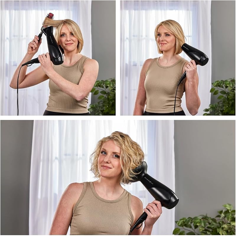 Haartrockner Ionen [leicht, Diffusor & Stylingdüse] schwarz (2200W, Keramik-Ionen: schonendes Styling & gleichmäßige Wärmeverteilung, 3 Heiz- & 2 separate Gebläsestufen + Abkühlstufe) D3198