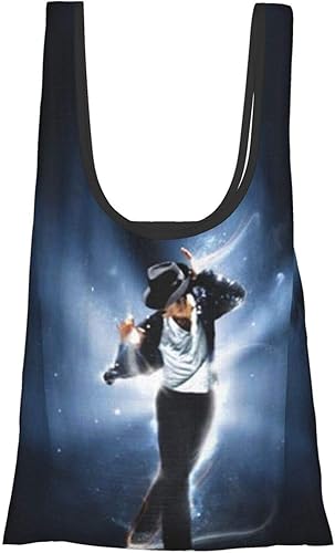 Amazon マイケル ジャクソン 2 実用的エコバッグ 買い物バッグ ファッショナブルなキャラクターランドスケーププリント買い物バッグ 折りたたみ コンパクト ショッピンバッグ エコバッグ 防水ポリエステル生地ショッピングバッグ Unbeanded エコバッグ 買い物バッグ