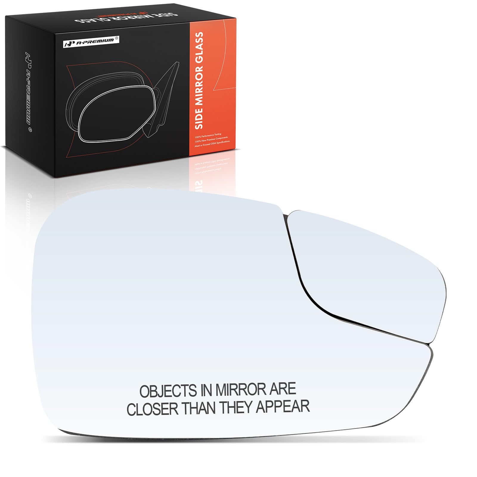 Photo 1 of A-Premium Right Passenger Side Heated Mirror Glass with Backing Plate - Compatible with Ford Fiesta 2011-2019 - Exterior Side View Convex Mirror with Spotter Glass