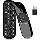 2.4GHz Air Mouse Remote with Backlit Keyboard | 6-Axis Gyro Motion Sensor | Wireless Mini Keyboard Remote for Smart TV, Andro