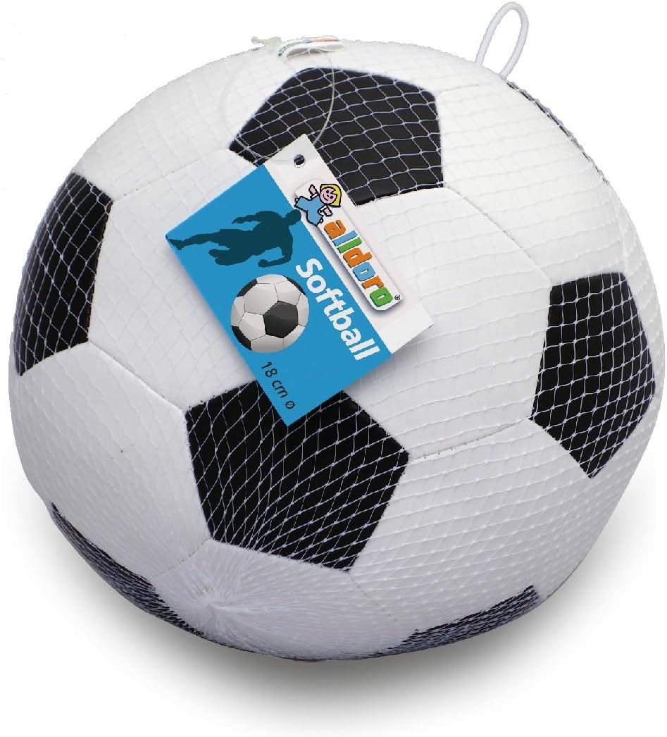 Alldoro 60312 Softball Diameter-18 cm, Black/White, diameter 18 cm