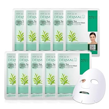Download Buy Dermal Korea Collagen Essence Facial Mask Sheet Green Tea 10 Pack Online At Low Prices In India Amazon In PSD Mockup Templates