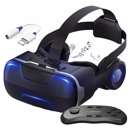 3D VR Glasses Virtual Reality Headset Goggles w Headphones for