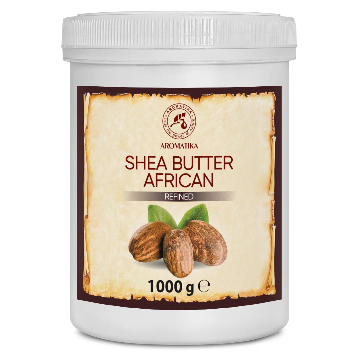 Shea Butter 1000g - Butyrospermum Parkii - Karite - Body Butter - Refined - Sheabutter for Beauty Care - Massage - Body Moisture - Lip Care - Hand & Nail Care - Hair Care