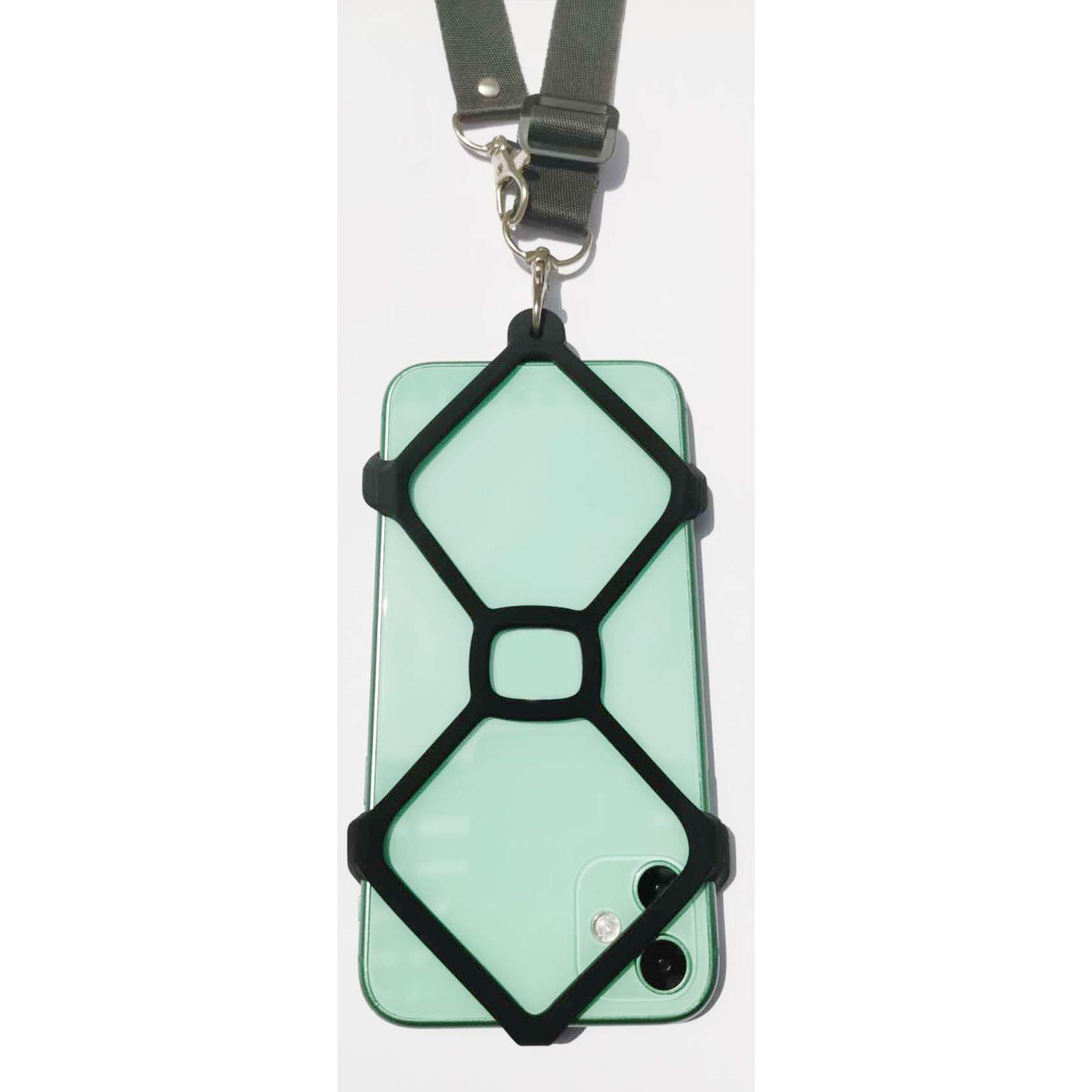 Universal Phone Lanyard Silicone Case Holder fit 4.5''- 6.5'' Smartphone with Adjustable Neck Strap for iPhone 11 Pro X 8 7 6 Plus SE Samsung Galaxy Note Huawei (Black)