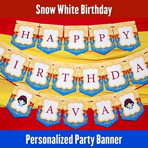 Snow White Birthday Banner, Snow White Party Banner, Personalized Birthday Banner